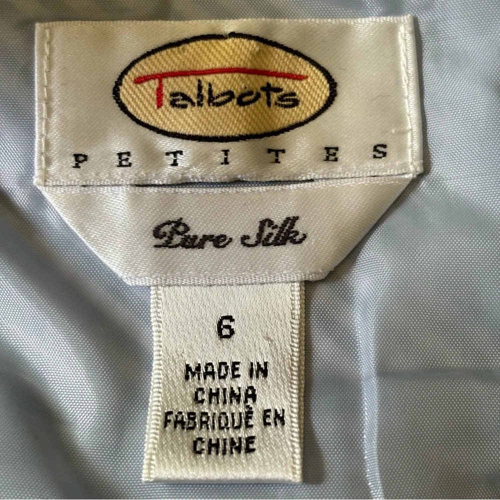 Talbots Silk Baby blue Gingham Sleeveless Shift fully lined mini Dress Sz 6 - Picture 7 of 12
